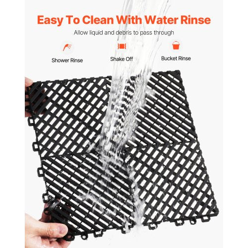 Interlocking Drainage Mat 12” x 12” Modular Interlocking Cushion 12 Pcs