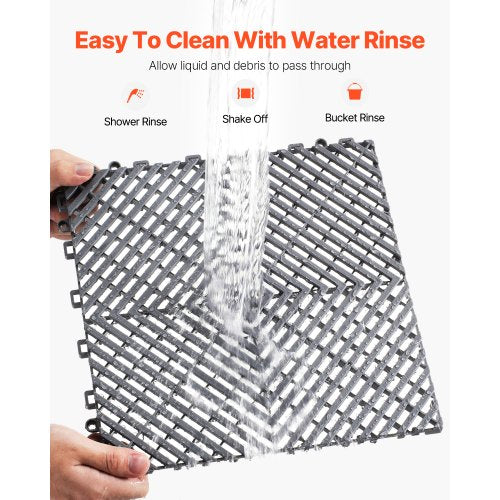 Interlocking Drainage Mat 12” x 12” Modular Interlocking Cushion 24 Pcs