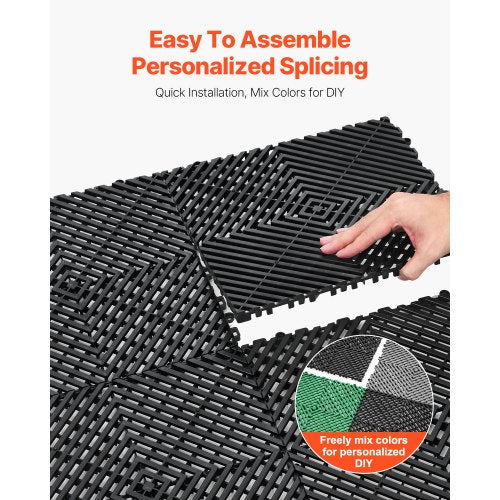 Interlocking Drainage Mat 12” x 12” Modular Interlocking Cushion 50 Pcs