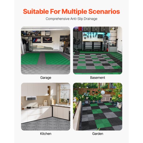Interlocking Drainage Mat 12” x 12” Modular Interlocking Cushion 12 Pcs