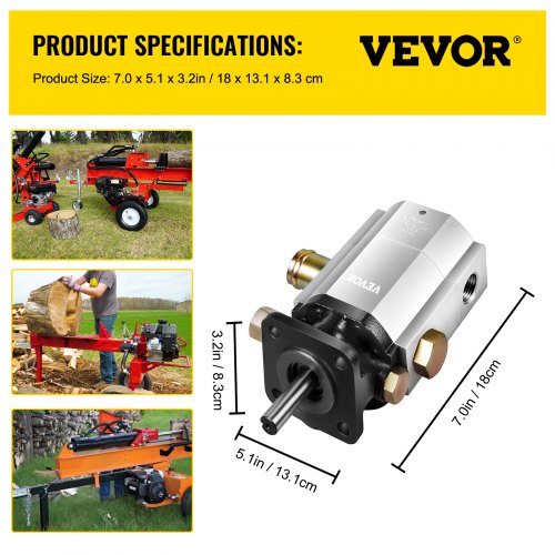 Hydraulic Log Splitter Pump 13GPM 2 Stage 3000PSI Wood Log Splitter Pump