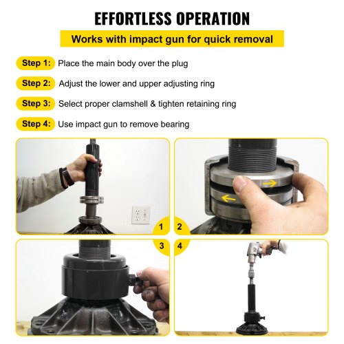 Carrier & Pinion Bearing Puller, Compatible with Dana 30,40,50,60,70, 80, Ford 10.25\" Bearings, Pinion Puller Tool with 3 Clamshells, 45# Steel Clamshell Bearing Puller for Auto Repair