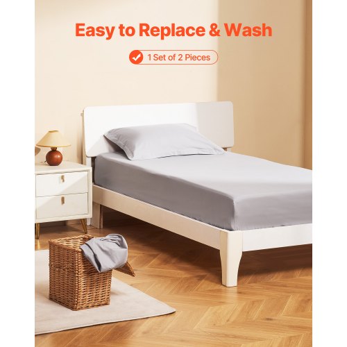 Fitted Sheet 1 Set of 2 Pieces Twin Size Elastic Fitted Sheet with HighQuality