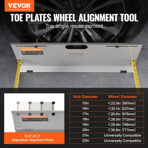 Wheel Alignment Tool 2Pack Alignment Tool Toe Plates Stainless Steel Toe