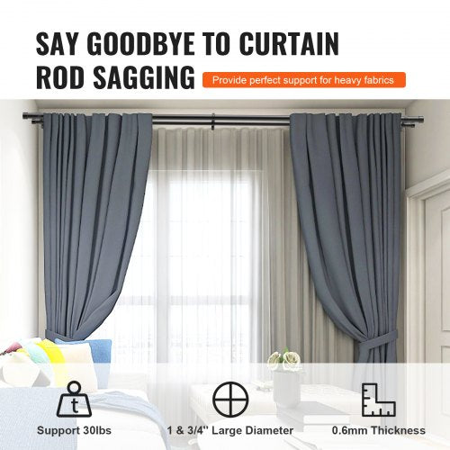 1 Inch Double Curtain Rods 36 to 72 Inches36ft Drapery Rods for Windows