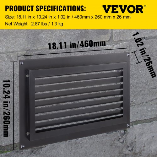 Foundation Flood Vent 8 Height x 16 Width Flood Vent to Reduce