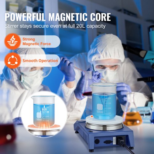 Magnetic Stirrer 01500 RPM Stir Plate with Adjustable Speed Knob 20L