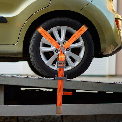 Car Tie Down Straps Kit Lasso Style 2 x 120 Tire Straps 5512 LBS Working