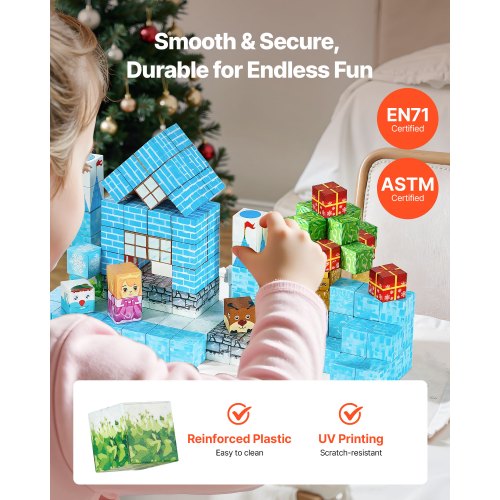 Magnetic Blocks 150 PCS Glacier Castle Set Magnetic Building Cubes for Kids
