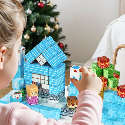 Magnetic Blocks 150 PCS Glacier Castle Set Magnetic Building Cubes for Kids
