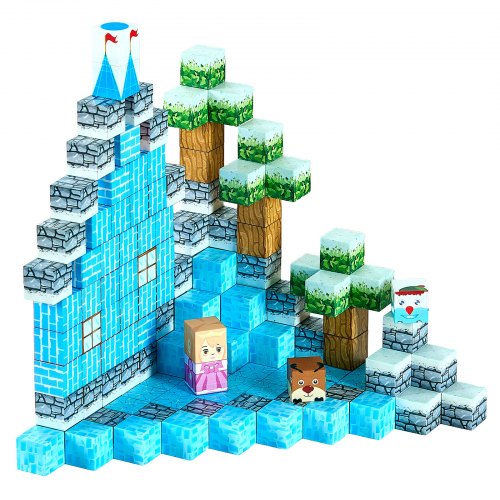 Magnetic Blocks 150 PCS Glacier Castle Set Magnetic Building Cubes for Kids