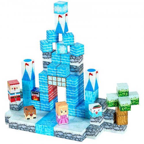 Magnetic Blocks 150 PCS Glacier Castle Set Magnetic Building Cubes for Kids