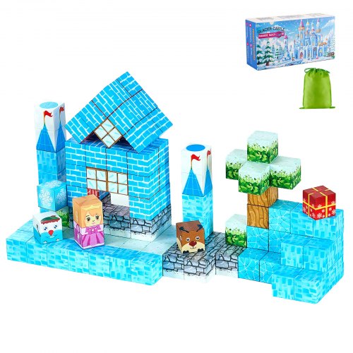 Magnetic Blocks 150 PCS Glacier Castle Set Magnetic Building Cubes for Kids