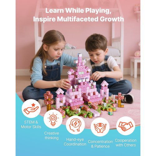 Magnetic Blocks 100 PCS Princess Castle Set Magnetic Building Cubes for Kids