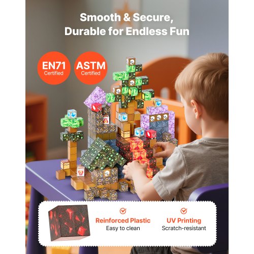 Magnetic Blocks 100 PCS Dark Castle Set Magnetic Building Cubes for Kids