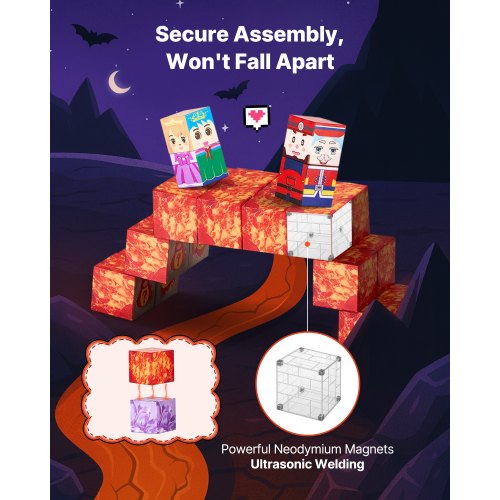 Magnetic Blocks 150 PCS Dark Castle Set Magnetic Building Cubes for Kids