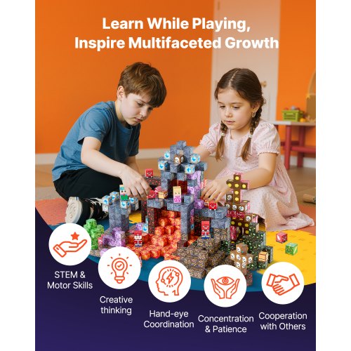 Magnetic Blocks 150 PCS Dark Castle Set Magnetic Building Cubes for Kids