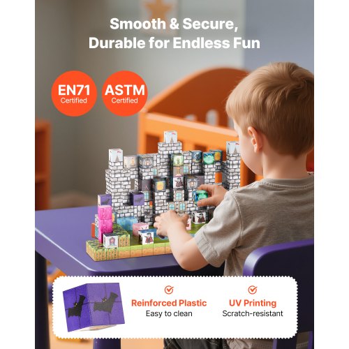 Magnetic Blocks 100 PCS Cemetery Zombies Set Magnetic Building Cubes for Kids