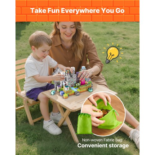 Magnetic Blocks 100 PCS Cemetery Zombies Set Magnetic Building Cubes for Kids