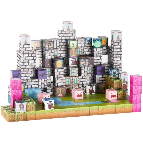 Magnetic Blocks 100 PCS Cemetery Zombies Set Magnetic Building Cubes for Kids