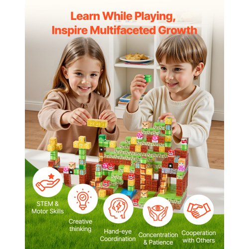 Magnetic Blocks 100 PCS Magnet Blocks Set Magnetic Building Cubes for Kids