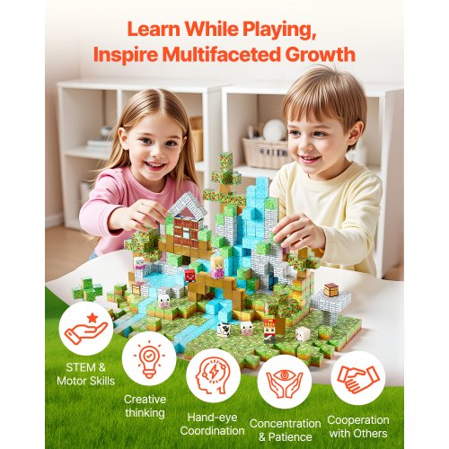 Magnetic Blocks 150 PCS Forest Castle Set Magnetic Building Cubes for Kids