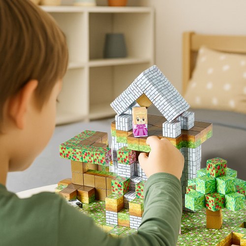 Magnetic Blocks 150 PCS Forest Castle Set Magnetic Building Cubes for Kids