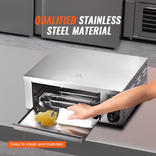 Electric Countertop Pizza Oven 12 1500W Adjustable Temp 0120Min Timer
