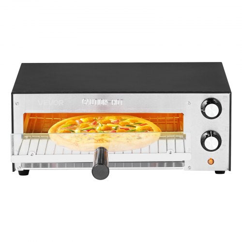 Electric Pizza Oven 12inch Countertops Pizza Ovens 572°F Max Temp 1450W