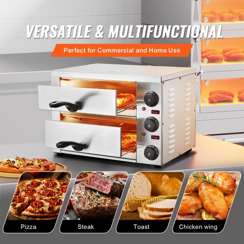 Electric Countertop Pizza Oven 12 Adjustable Temperature 0120Min Timer – 8