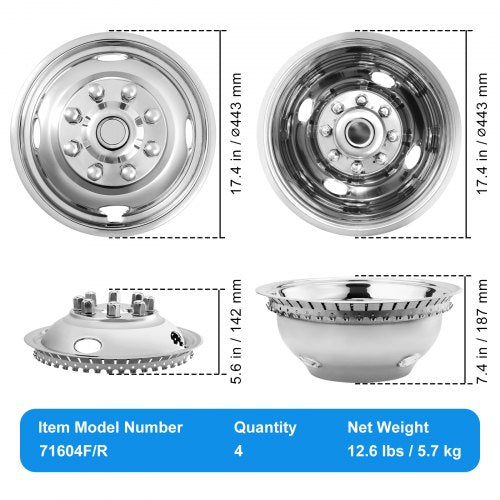 16inch Wheel Simulators 304 Stainless Steel Wheel Simulator Kit with Mirror