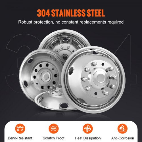 195inch 10 Lug Wheel Simulators 304 Stainless Steel Wheel Simulator Kit