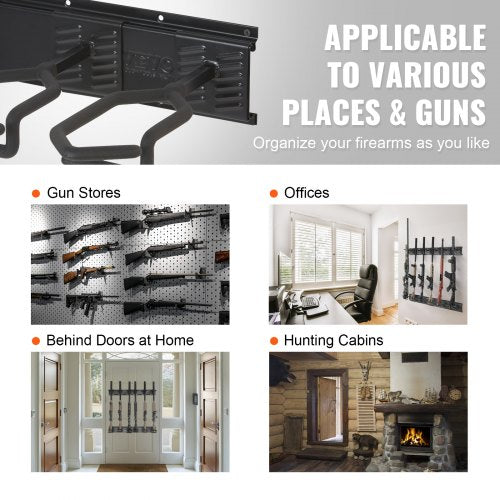 Gun Rack Indoor Gun Rack Wall Mount 6Slot Vertical Rifle Shotgun Gun