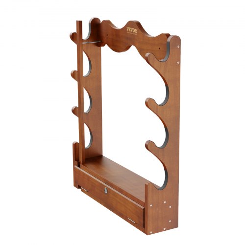 VEVOE Gun Rack Wood Gun Rack Wall Mount Gun Display Rack holds 4 Rifles
