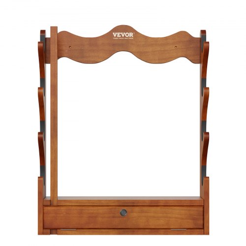 VEVOE Gun Rack Wood Gun Rack Wall Mount Gun Display Rack holds 4 Rifles
