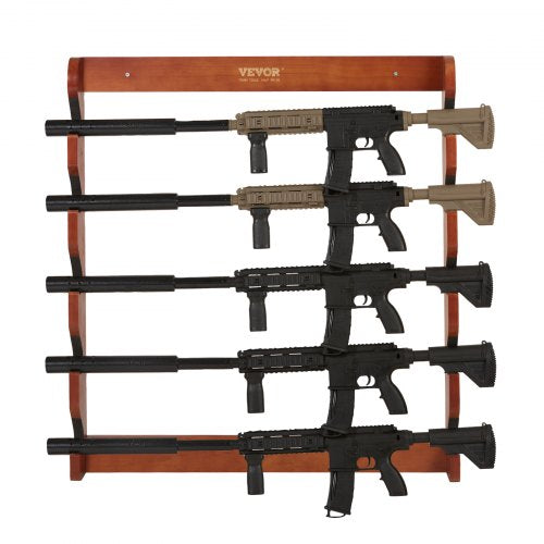 Gun Rack Wood Gun Rack Wall Mount Gun Display Rack holds 5 Rifles