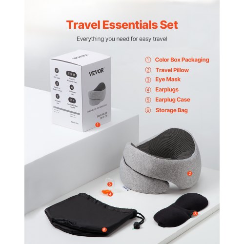 Travel Pillow DoubleLayered 3D Support Neck Pillow for Traveling 360°