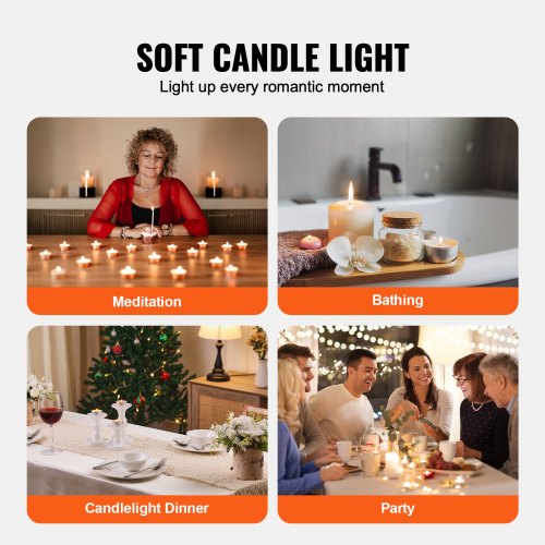 200 Pack Unscented Tea Lights Candles 65 Hours Long Burning Smokeless