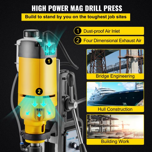 Mag Drill 0300 RPM Stepless Speed Electromagnetic Drill Press 2 Depth