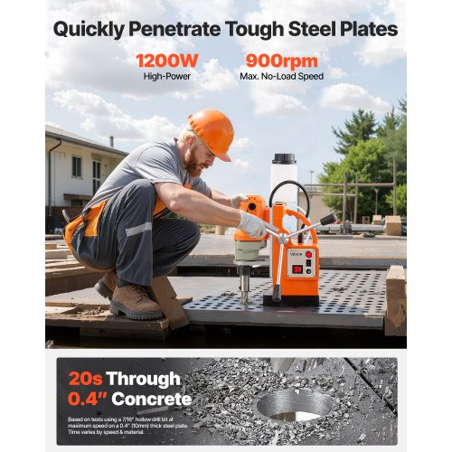 Magnetic Drill Press 1200 W 1.5 in Boring Diameter 2248 lbf Power Mag