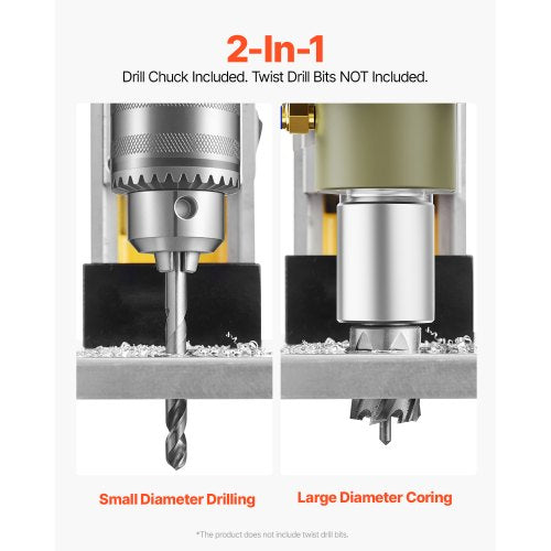 Magnetic Drill 1400W Motor 1.6 in Boring Diameter 2810 lbf Portable