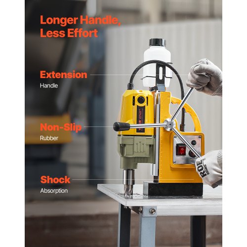 Magnetic Drill 1400W Motor 1.6 in Boring Diameter 2810 lbf Portable
