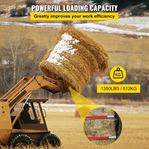 Hay Spear 32 Bale Spear 1350 lbs Capacity Bale Spike Quick Attach Square