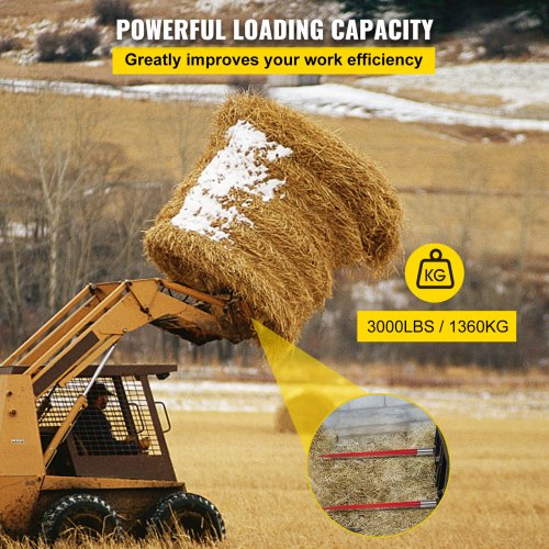 Pair Hay Spear 43 Bale Spear 3000 lbs Capacity Bale Spike Quick Attach