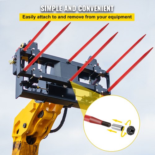 Hay Spear 49 Bale Spear 4500 lbs Capacity Bale Spike Quick Attach Square