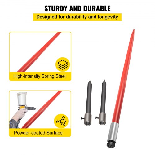 49 Hay Bale Spear 3000 lbs Capacity with Nut and Sleeve