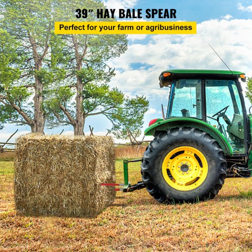 Pair Hay Spear 39 Bale Spear 3000 lbs Capacity Bale Spike Quick Attach