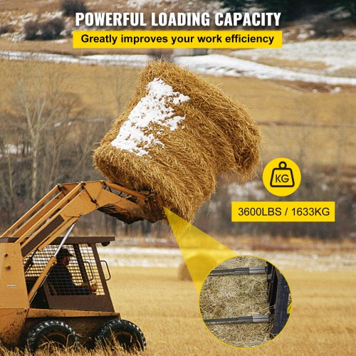 Hay Spear 39 Bale Spear 3600 lbs Capacity Bale Spike Quick Attach Square