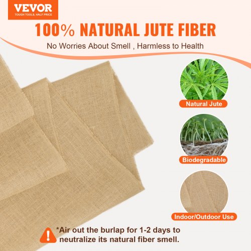 Burlap Fabric Roll 40” x 150 ft 50 x 50 High Density Wide Natural Burlap