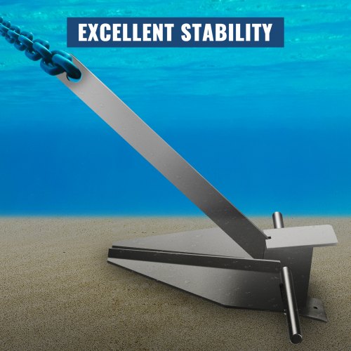 Boat Anchor Kit 13 lb Fluke Style Anchor Hot Dipped Galvanized Steel Fluke
